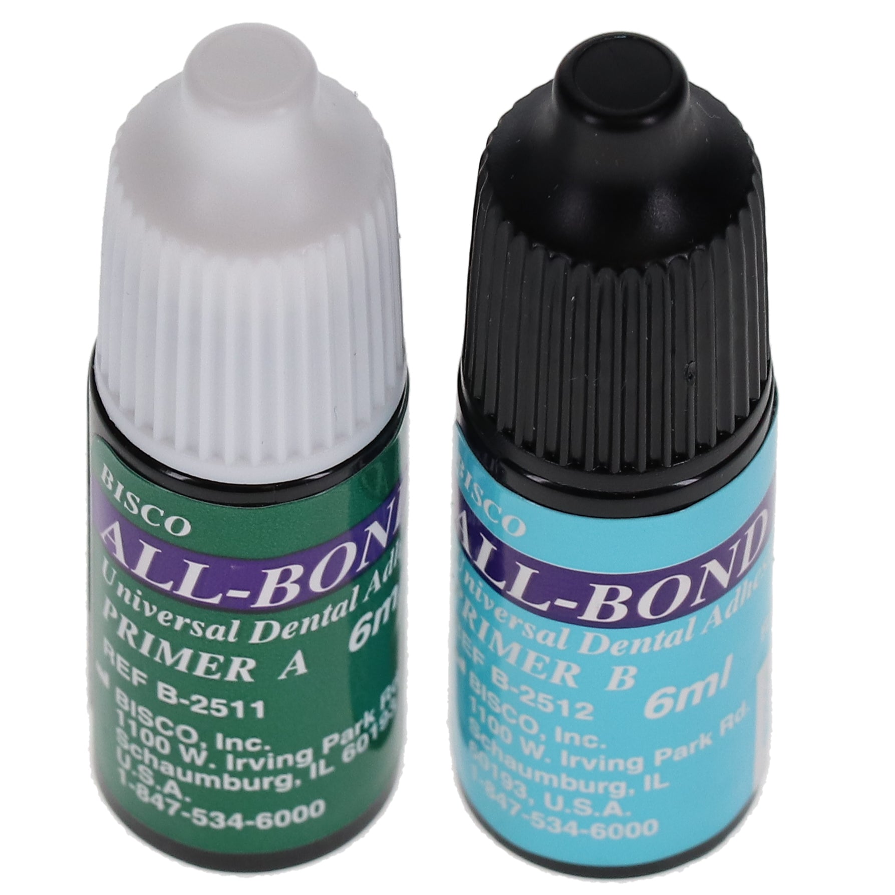Bisco B-2510A All-Bond 2 Primers A & B Set Dual Cure Universal Adhesive 6 mL Bottles Bisco B-2510A All-Bond 2 Primers A & B Set Dual Cure Universal Adhesive 6 mL Bottles